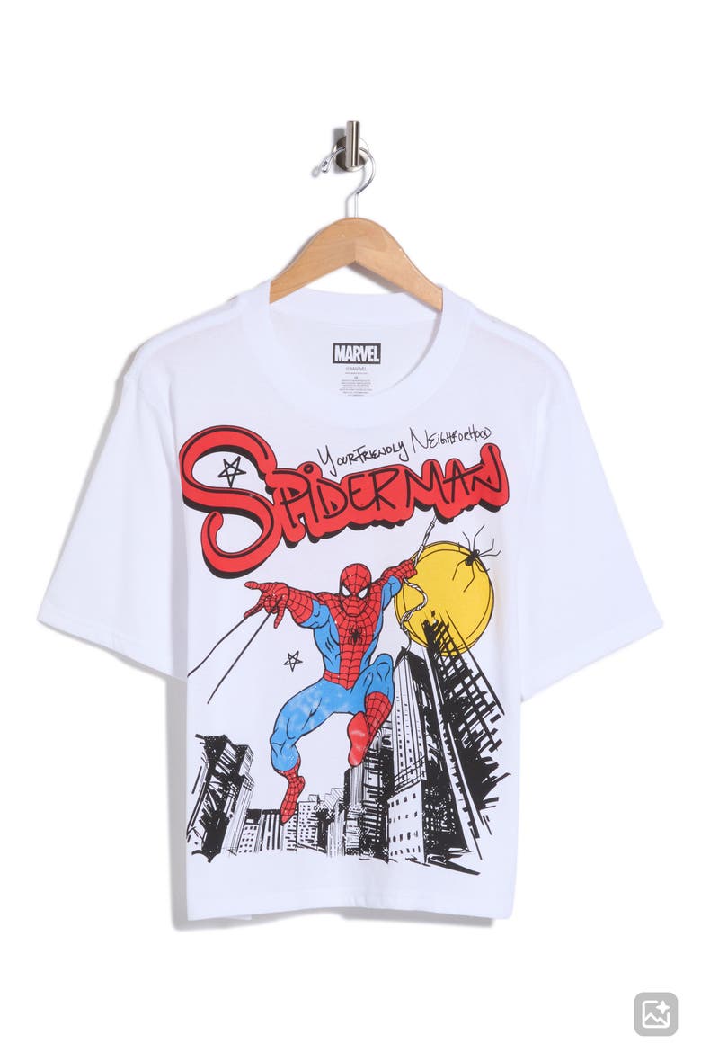 Spider Man City T-Shirt, Main, color, WHITE