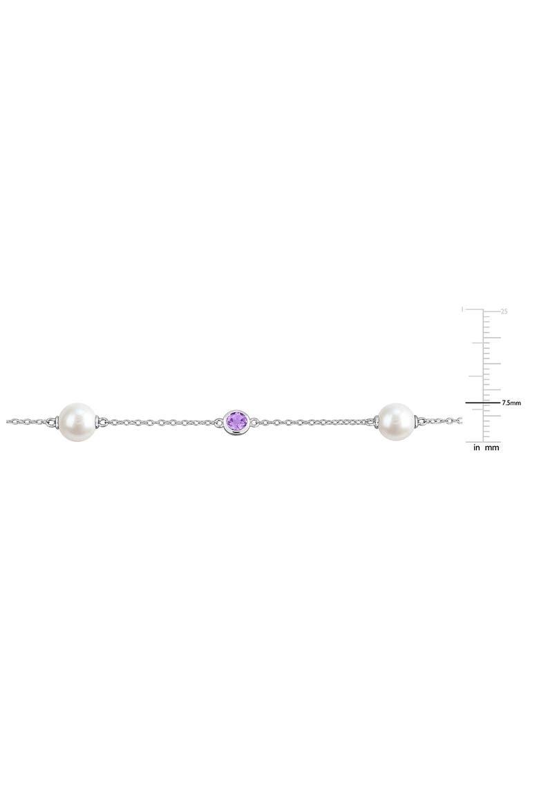 Cultured Pearl & Amethyst Station Bracelet, Alternate, color, PURPLE