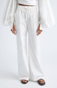 Zimmermann Rebellion Cotton Poplin Wide Leg Button Pants
