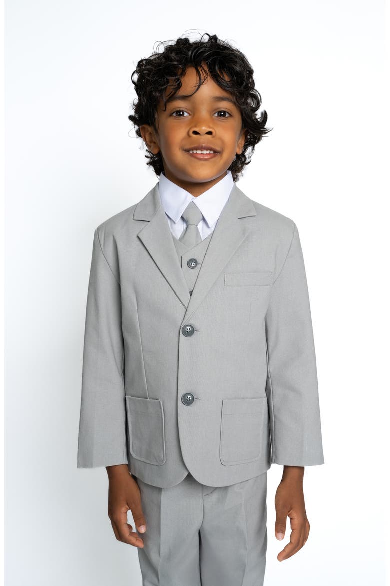 Kids' Joey Safari Linen Blend Five-Piece Suit, Alternate, color, JOEY SAFARI HEATHER