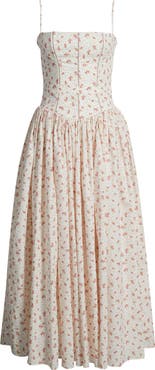 HOUSE OF CB Ysabella Floral Stretch Cotton Maxi Sundress
