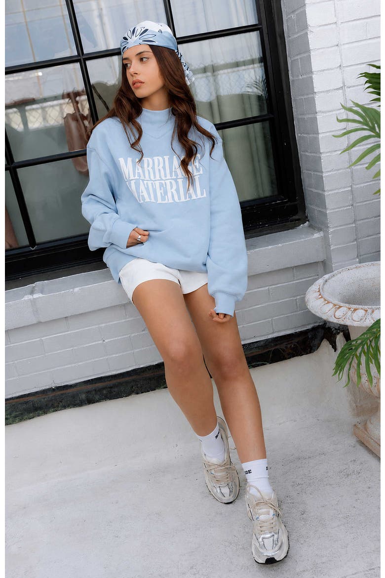 Marriage Material Mockneck, Alternate, color, Something Blue