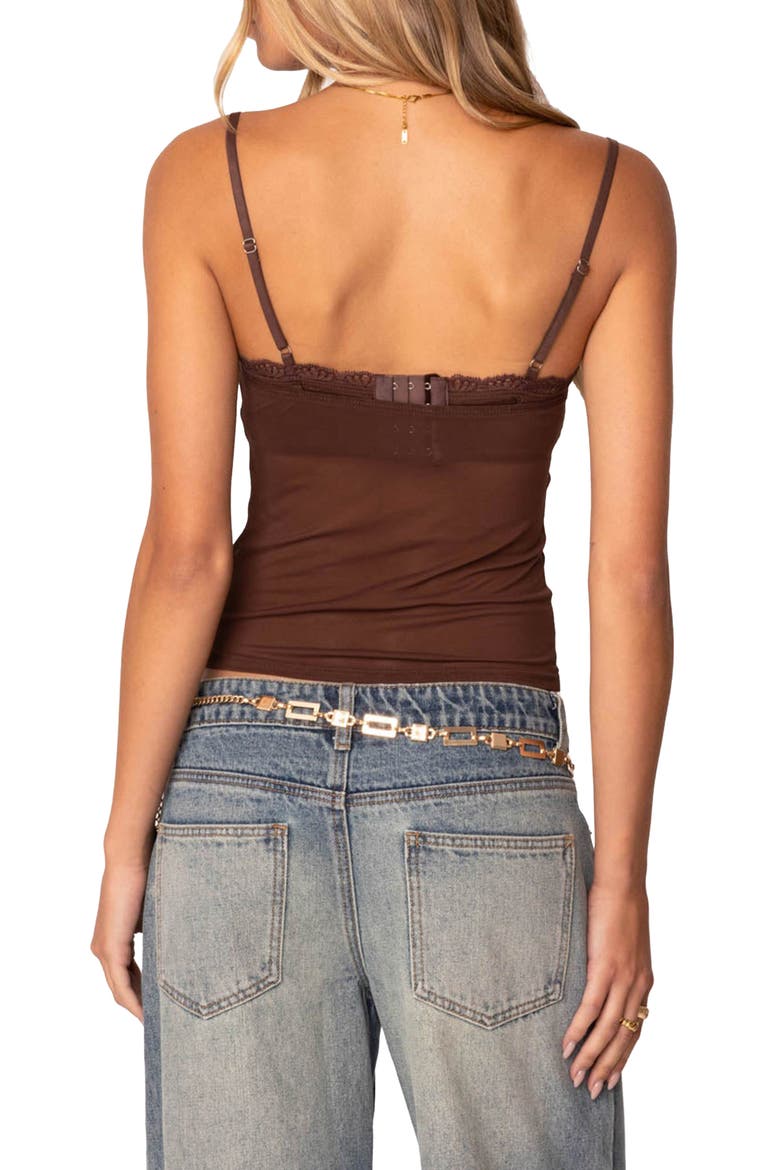 Elina Sheer Mesh Bra Top, Alternate, color, BROWN