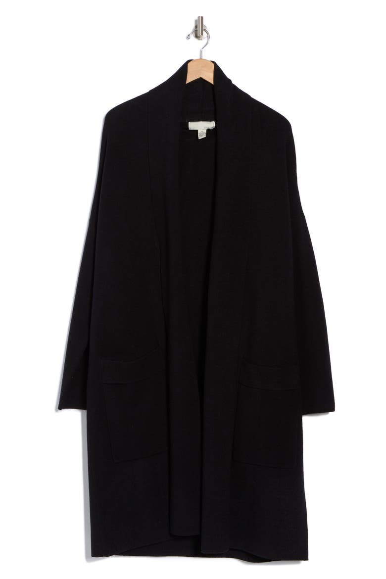 Alica Open Front Cardigan, Alternate, color, BLACK