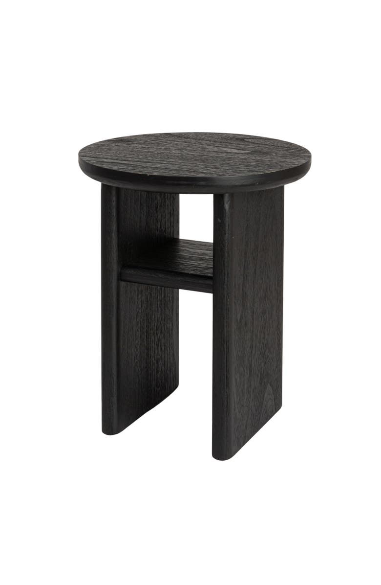 Storied Home Sturdy Firwood Side Table, Black, Main, color, Black