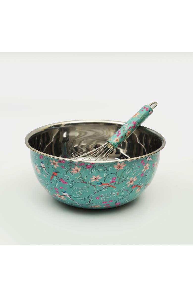 Mela Artisans Aqua Flora Bowl & Whisk Set, Alternate, color, Aqua Flora