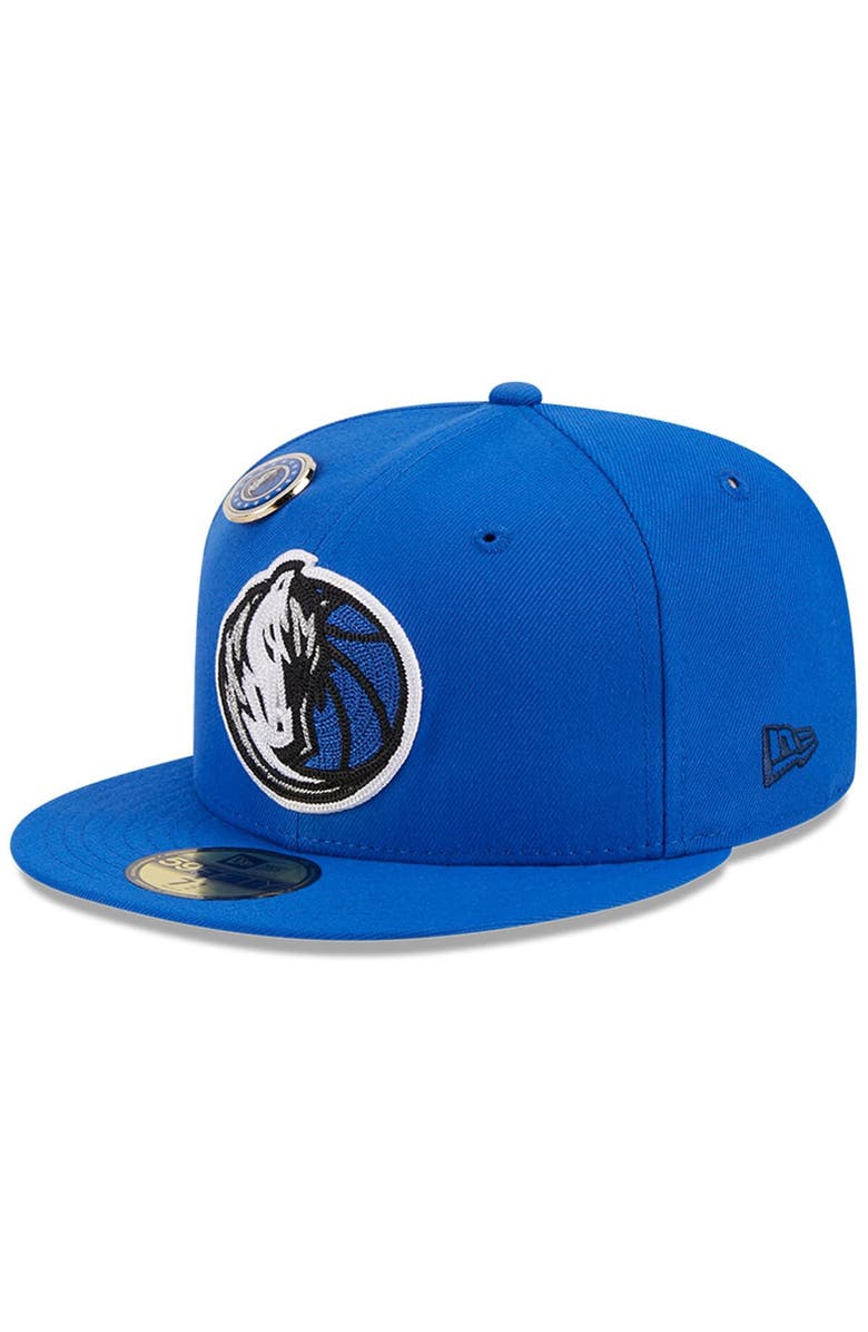 New Era Men's New Era Blue Dallas Mavericks Chainstitch Logo Pin 59FIFTY Fitted Hat, Main, color, 