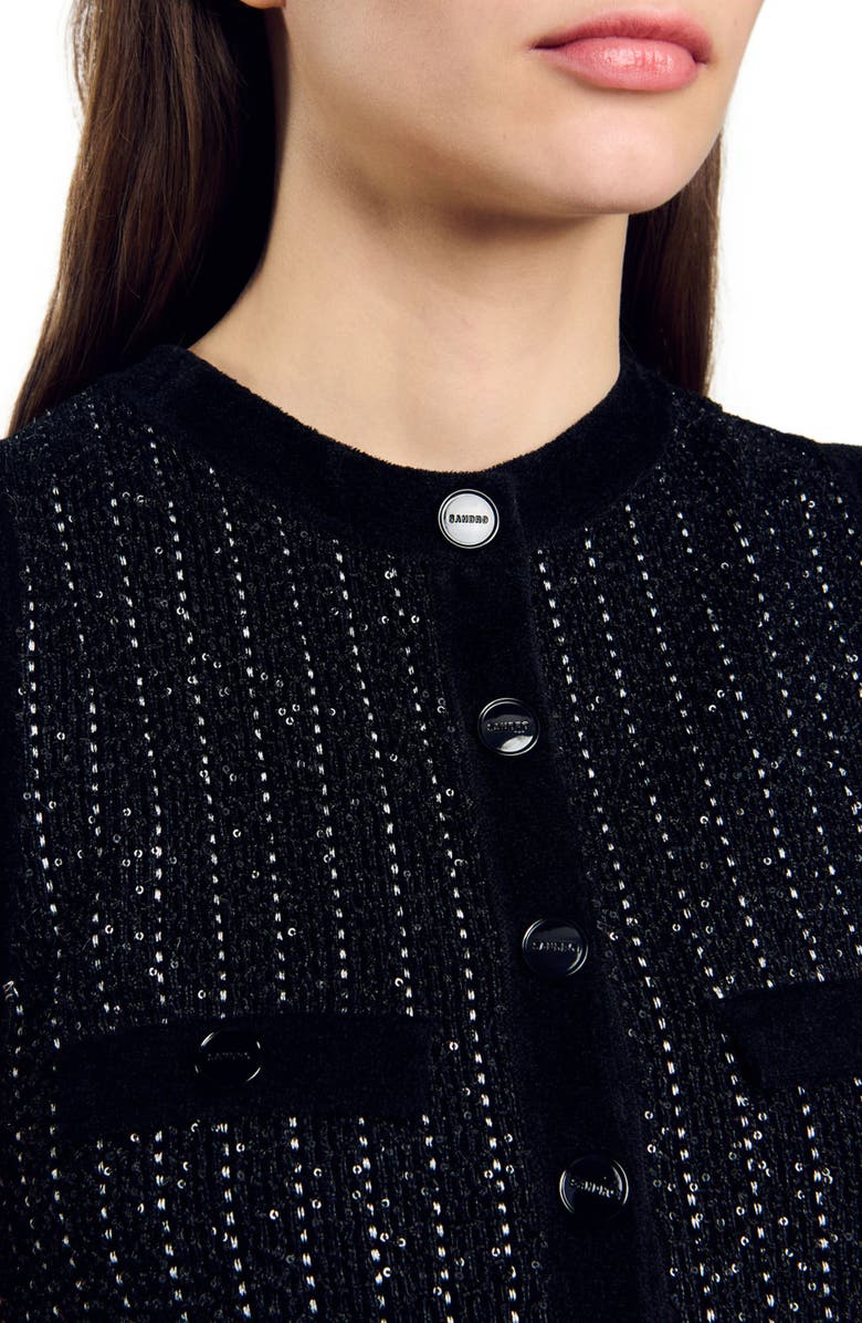 SANDRO Fancy knit dress, Alternate, color, 