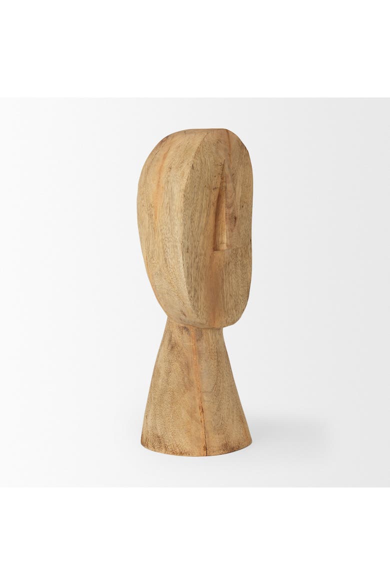 Ivan Wooden Head Sculpture, Alternate, color, Brown