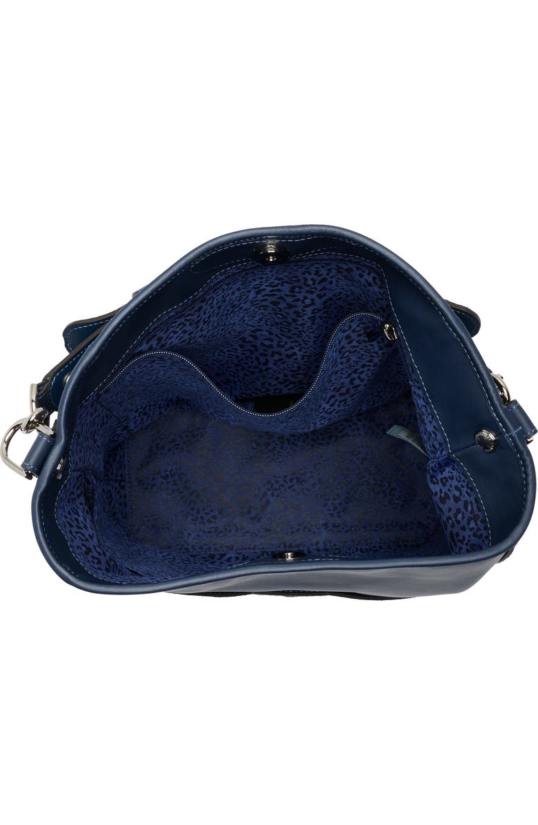 Longchamp Mademoiselle Leather Bucket Bag, Alternate, color, Pilot Blue