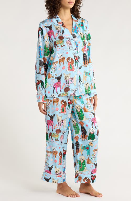 Karen Mabon Christmas Dogs Classic Pajamas In Blue
