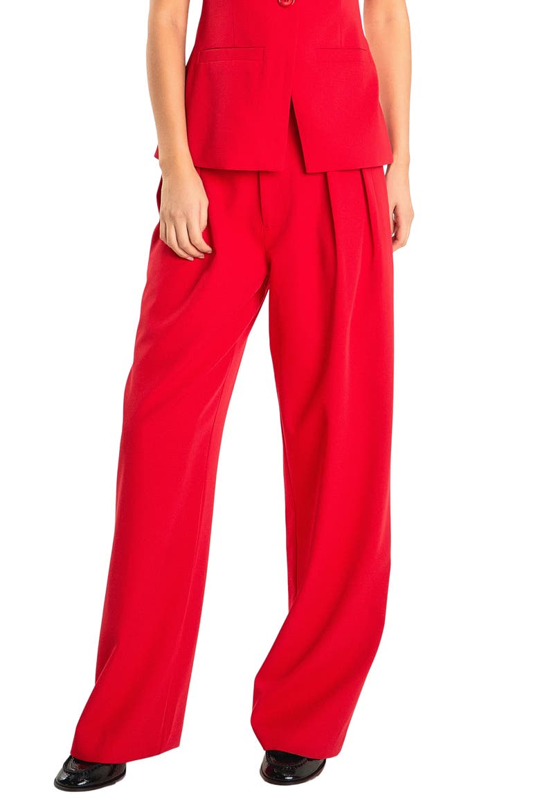 High Waist Wide Leg Pants, Main, color, RED