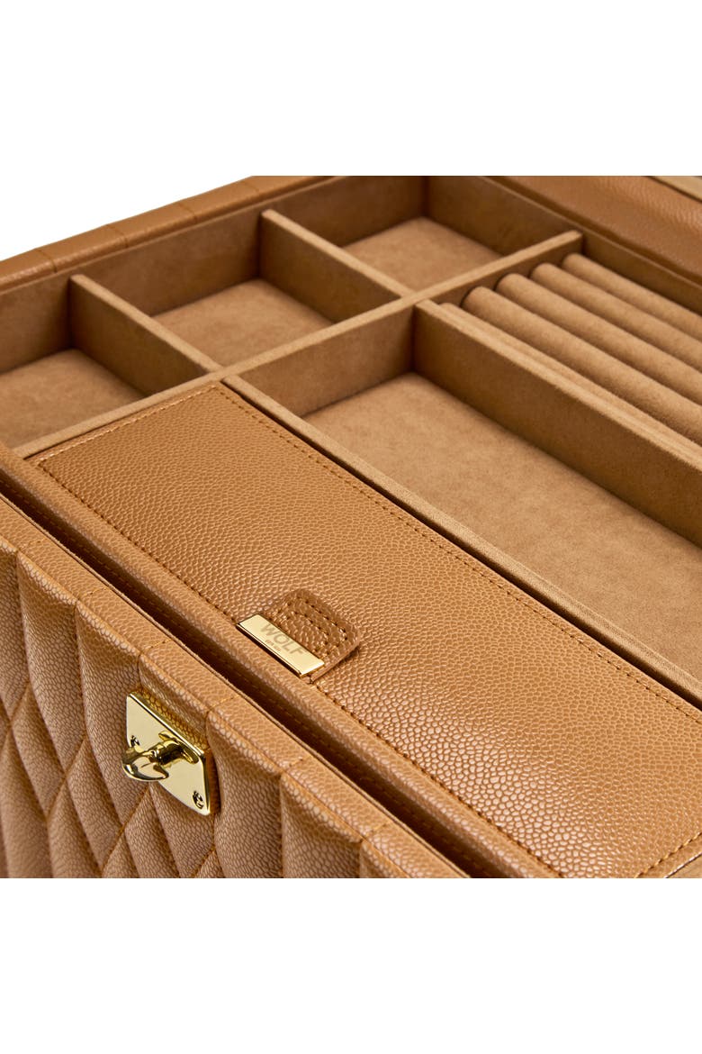 Lauren Large Jewelry Box, Alternate, color, Caramel