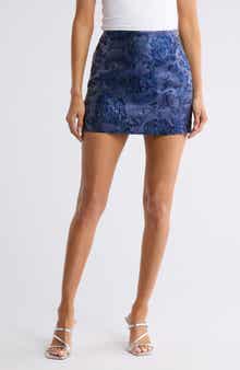 Alice + Olivia Elana Floral Jacquard Miniskirt