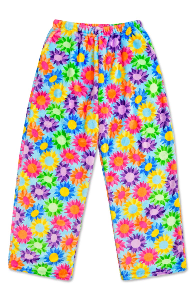 Iscream Kids' Sunflowers Plush Pants, Main, color, Rainbow Multi