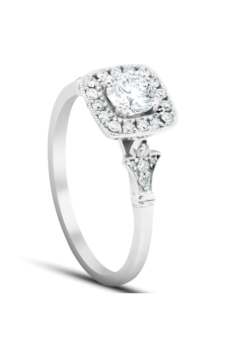 Bliss Diamond .75 Ct Cushion Halo Diamond Engagement Wedding Ring Set 14k Gold Lab Grown, Alternate, color, 