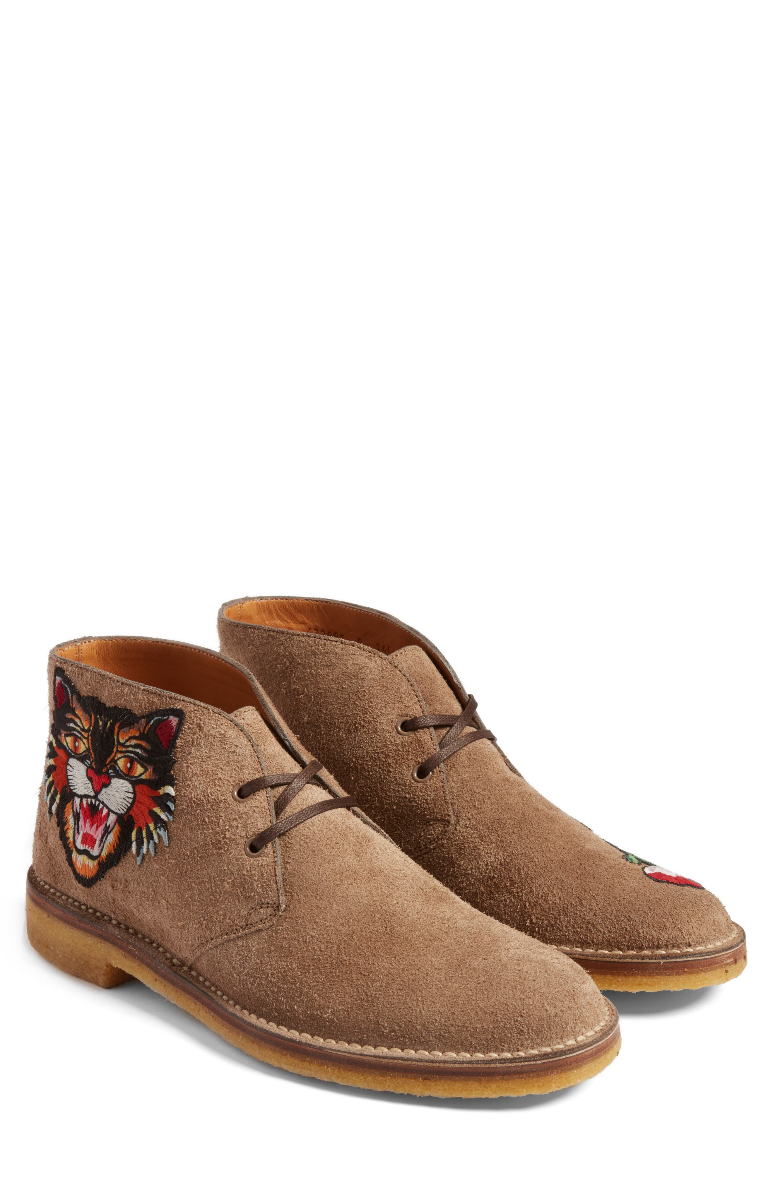 Gucci New Moreau Embroidered Chukka Boot, Main, color, 