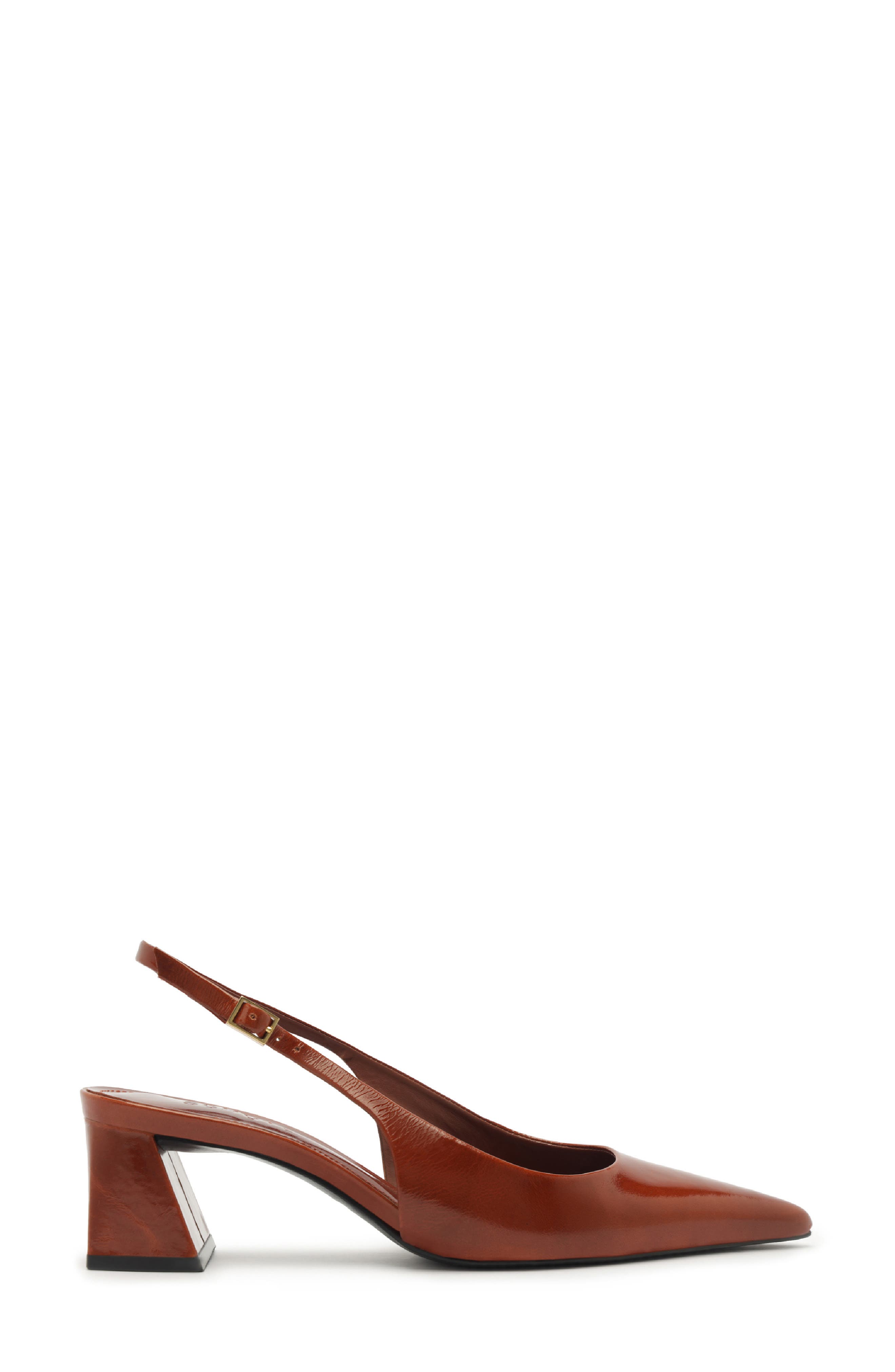 Schutz Rhonda Mid Slingback Pointed Toe Pump, Alternate, color, Caramel Top