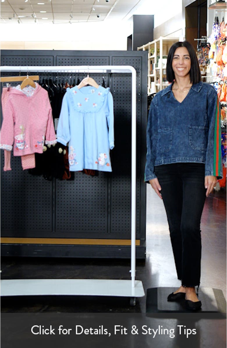 Kids' Mouse & Teacup Appliqué Long Sleeve Cotton Party Dress, sales video thumbnail