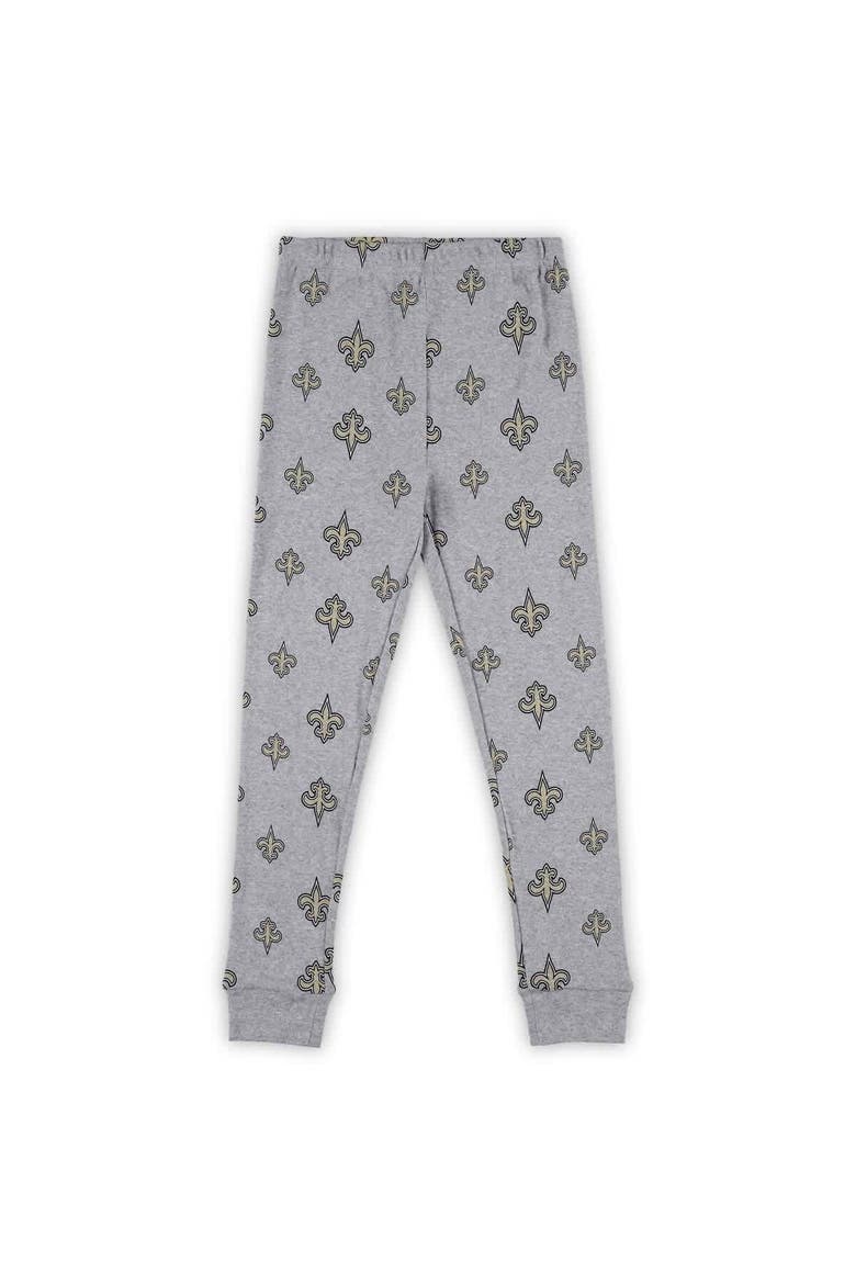 Preschool Heather Gray New Orleans Saints Long Sleeve T-Shirt and Pants Sleep Set, Alternate, color, Heather Gray