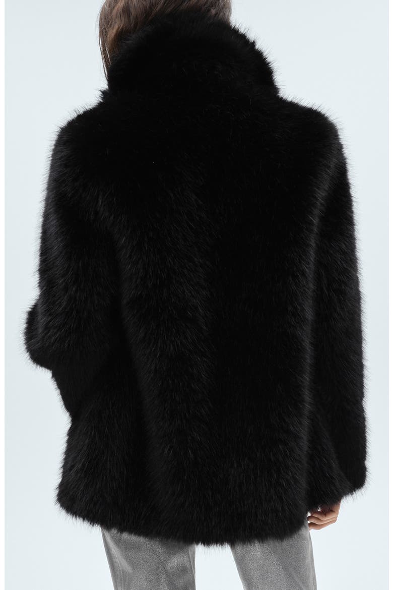Faux Fur Coat, Alternate, color, BLACK
