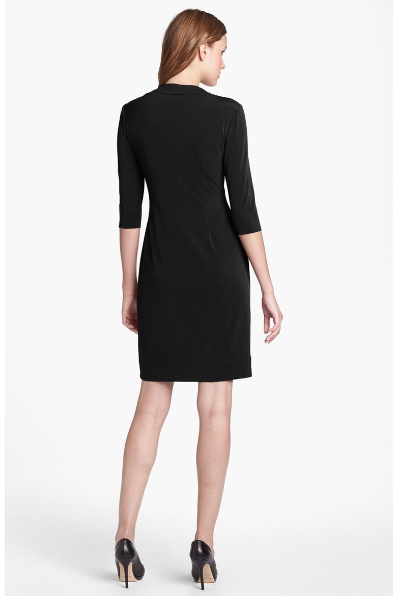 Twist Front Jersey Sheath Dress, Alternate, color, BLACK