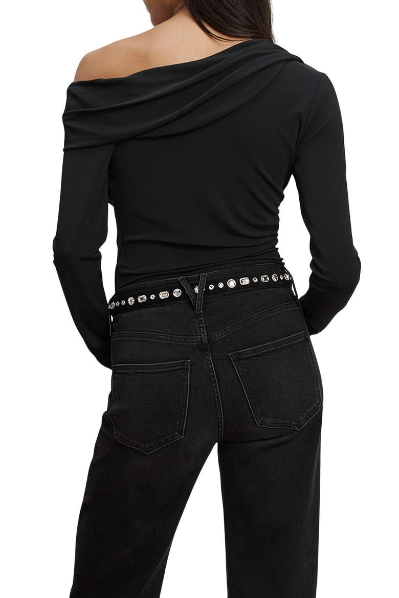 Lozea One-Shoulder Top, Alternate, color, BLACK