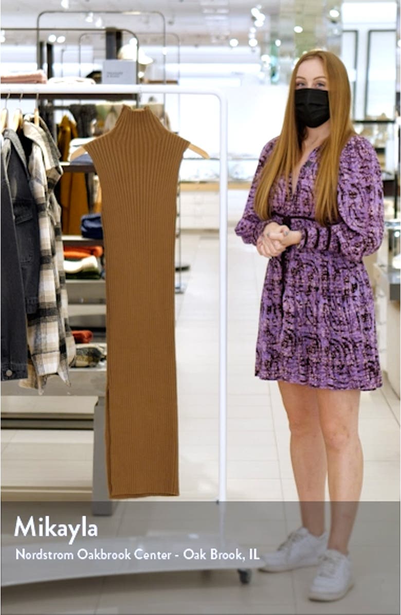 Ribbed Mock Neck Sleeveless Dress, sales video thumbnail