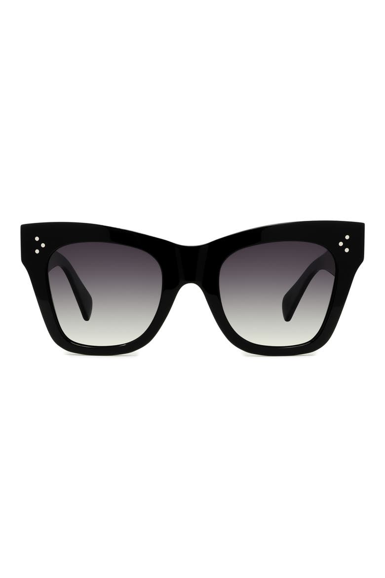 50mm Polarized Square Sunglasses, Main, color, BLACK/ GREY POLAR