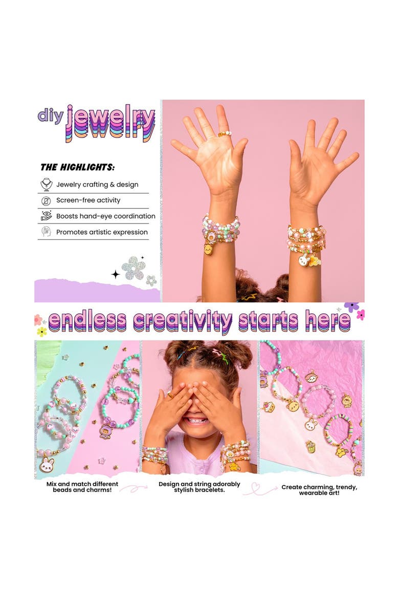 Bracelet Design Kit, Kawaii Cuties, DIY Elastic String Jewelry, Alternate, color, Multicolored