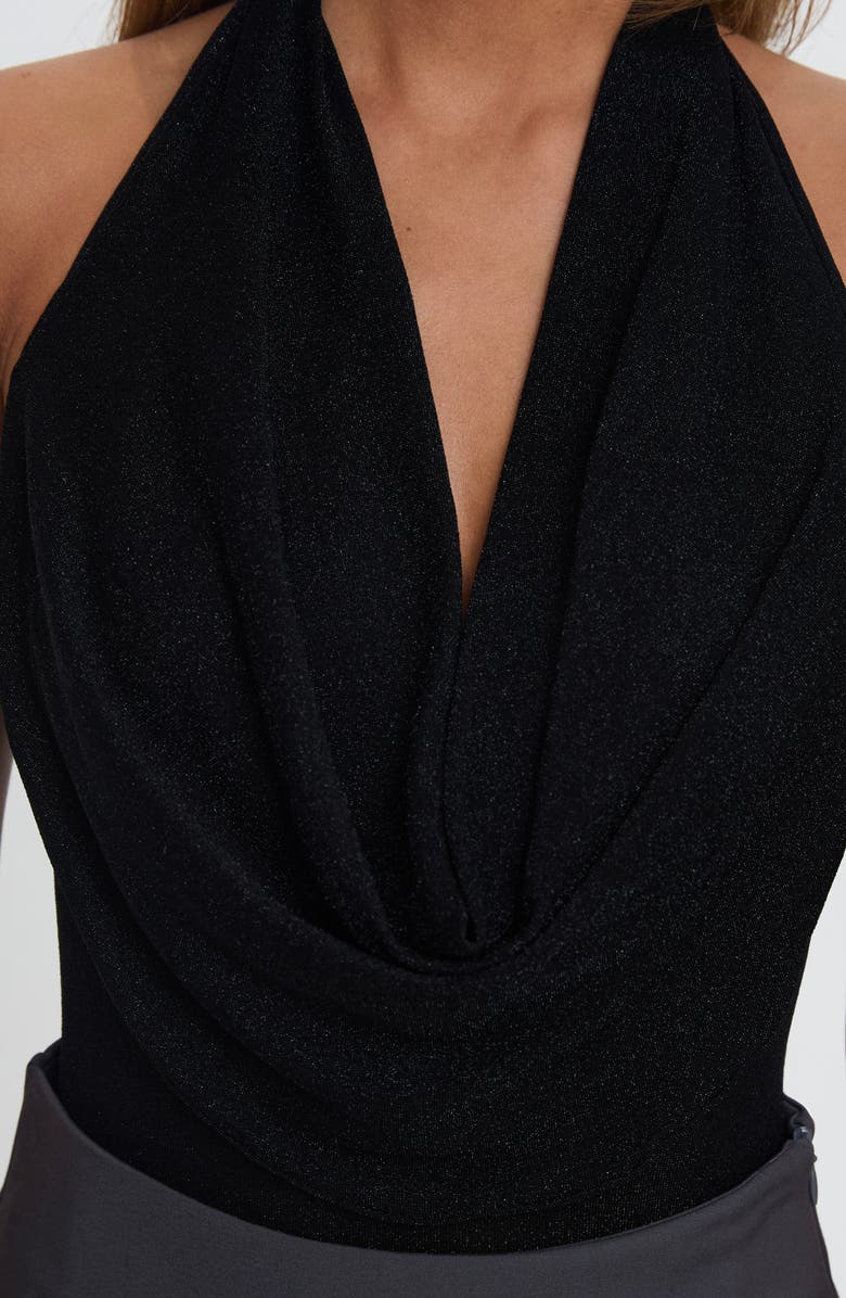 Princess Polly Feel the Rush Plunge Cowl Neck Halter Bodysuit, Alternate, color,