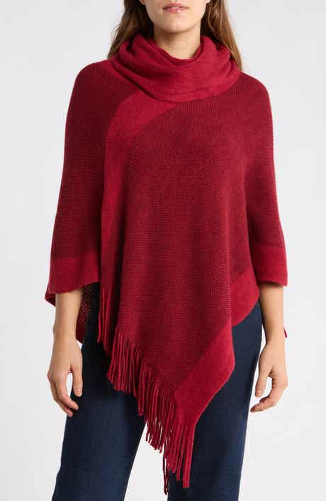 Cowl Neck Knit Poncho