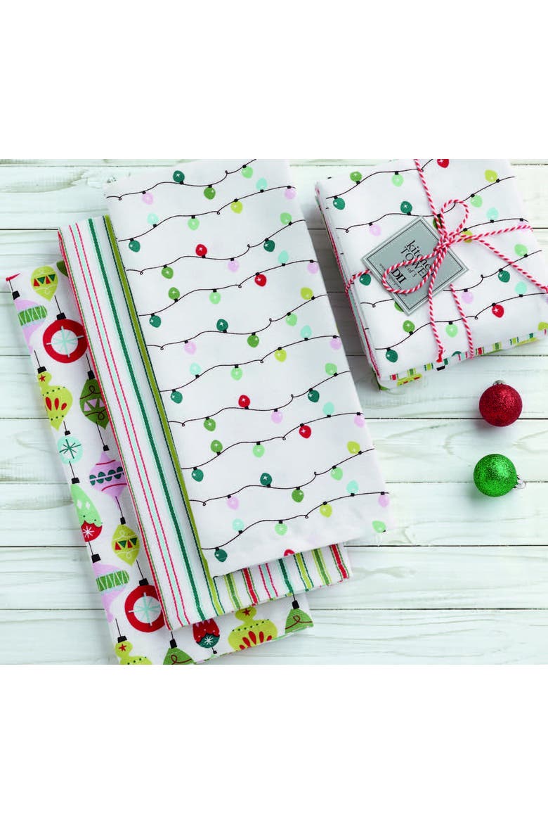 Festive Christmas Dishtowel Set Of 3, Alternate, color, Festive Christmas