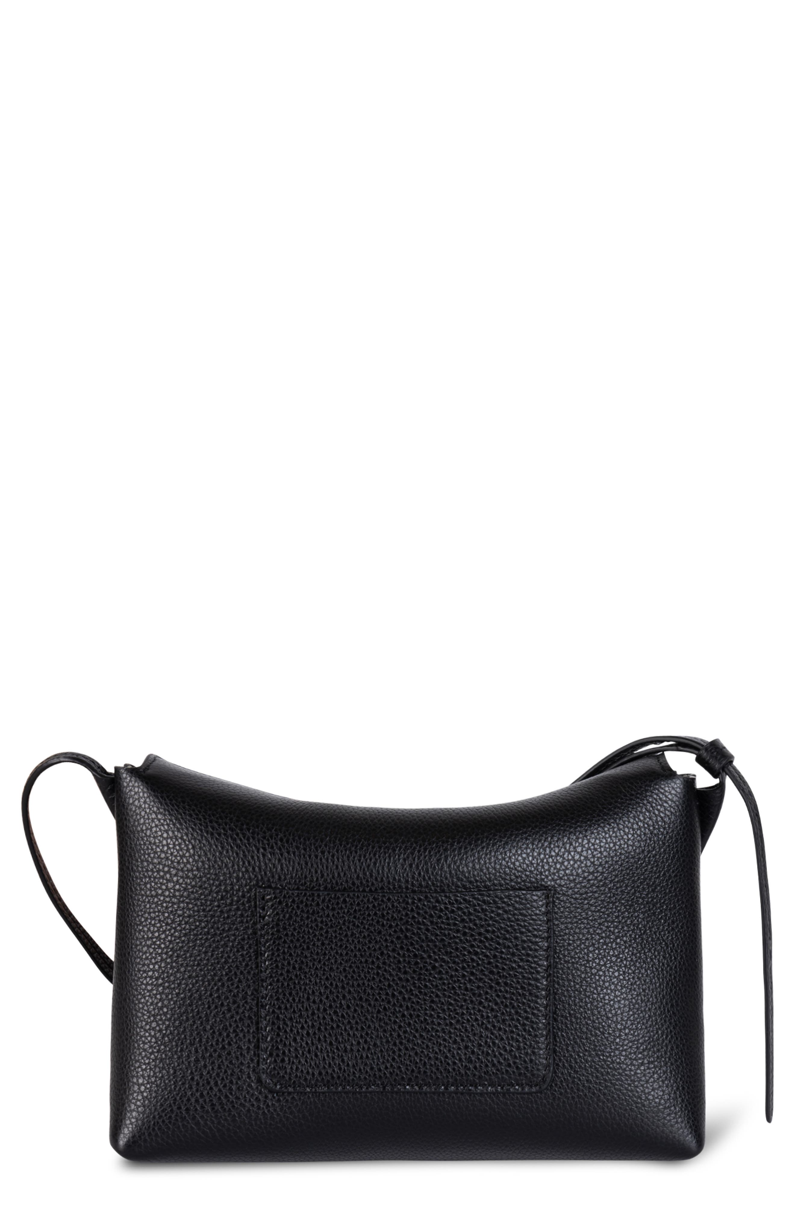 Wandler Mini Penelope Leather Shoulder Bag, Main, color, Black Crust 3283