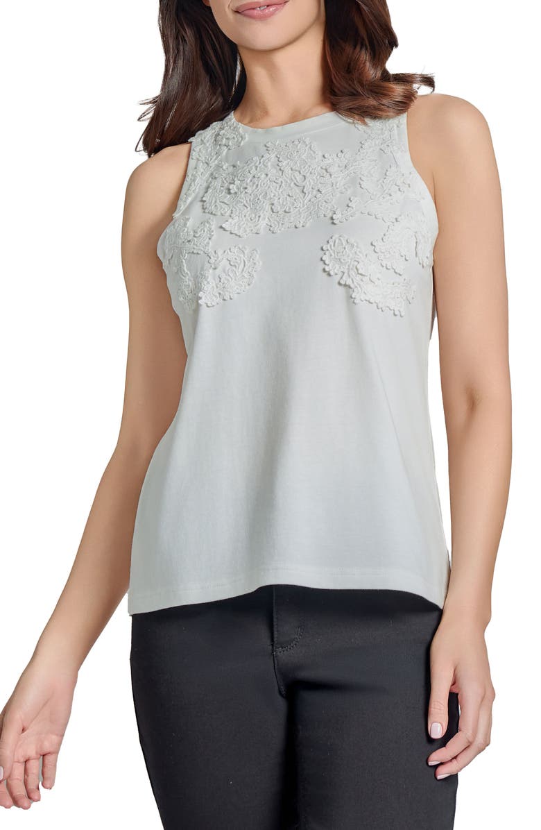 Jones New York Lace Appliqué Tank, Main, color, 