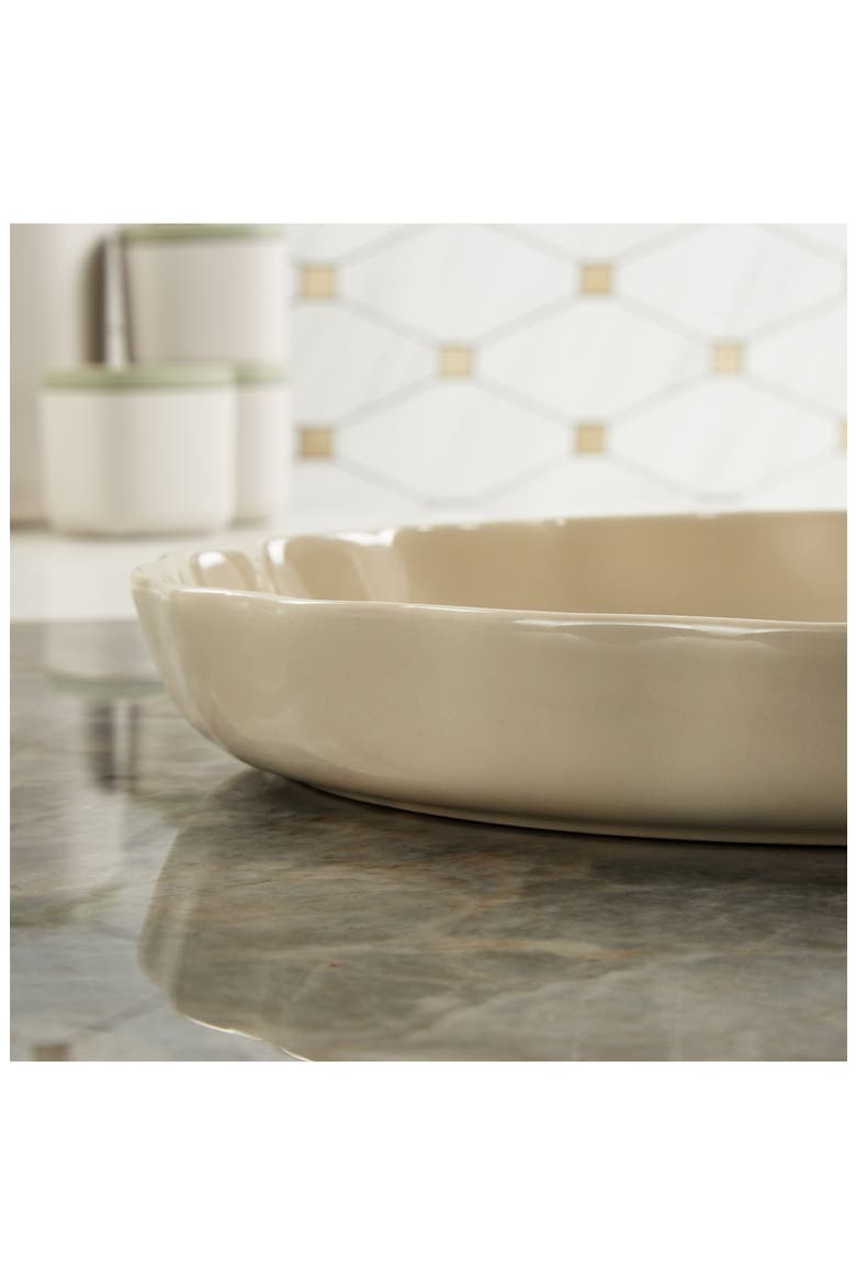 Leo Balance Rippled 11-Inch Ceramic Pie Dish, Alternate, color, MOONBEAM