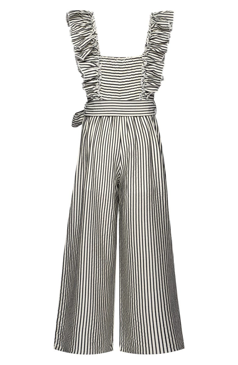 Truly Me Kids' Stripe Ruffle Jumpsuit, Alternate, color, 