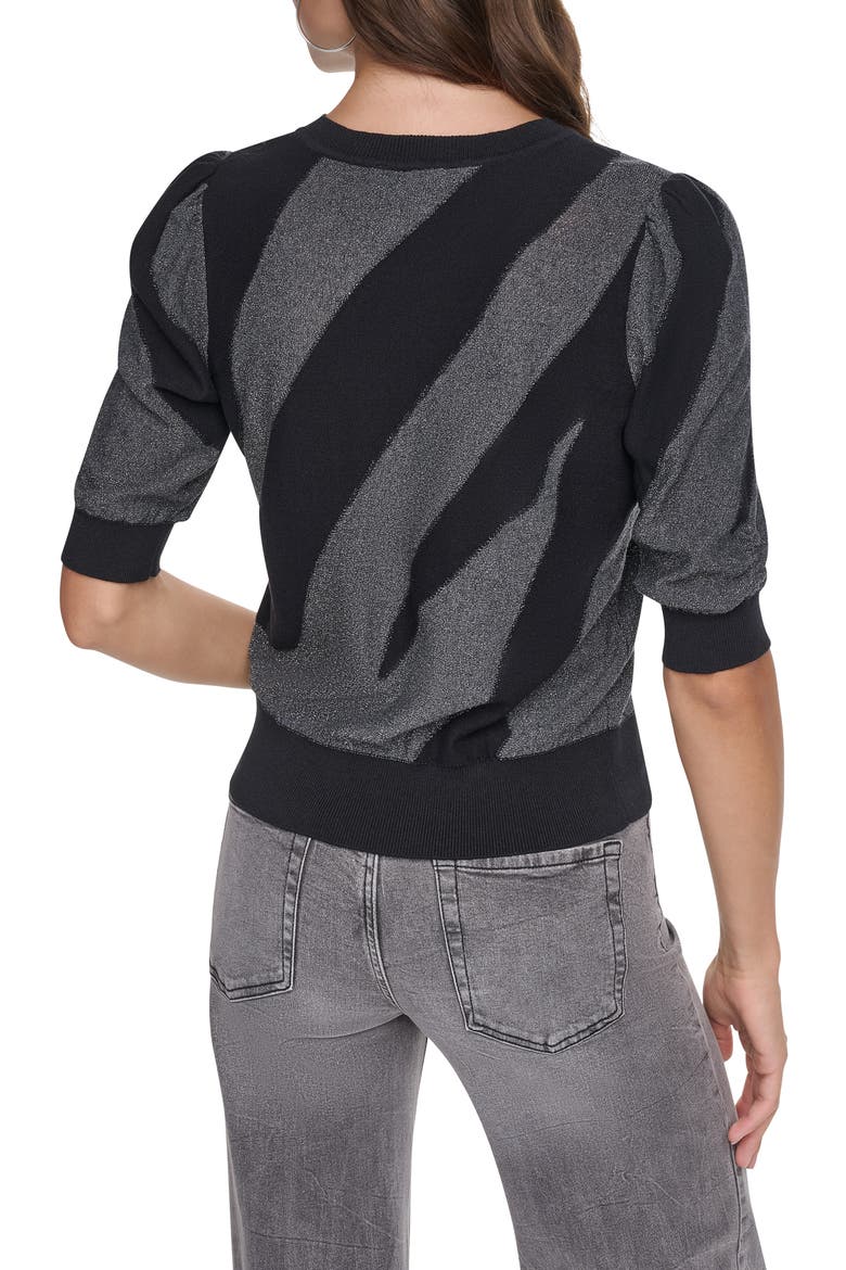 Metallic Colorblock Sweater, Alternate, color, BLK/ ASPHAL