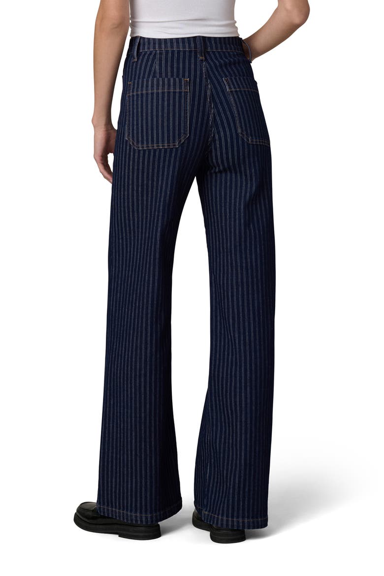 The Mia High Waist Patch Pocket Wide Leg Jeans, Alternate, color, INDIGO STRIPE