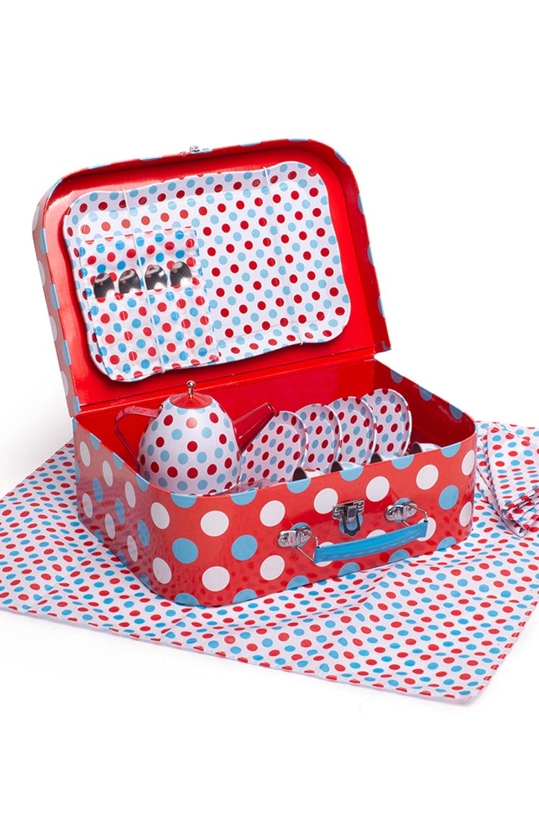 Bigjigs Toys Spotted Tea Set in a Case, Main, color, 