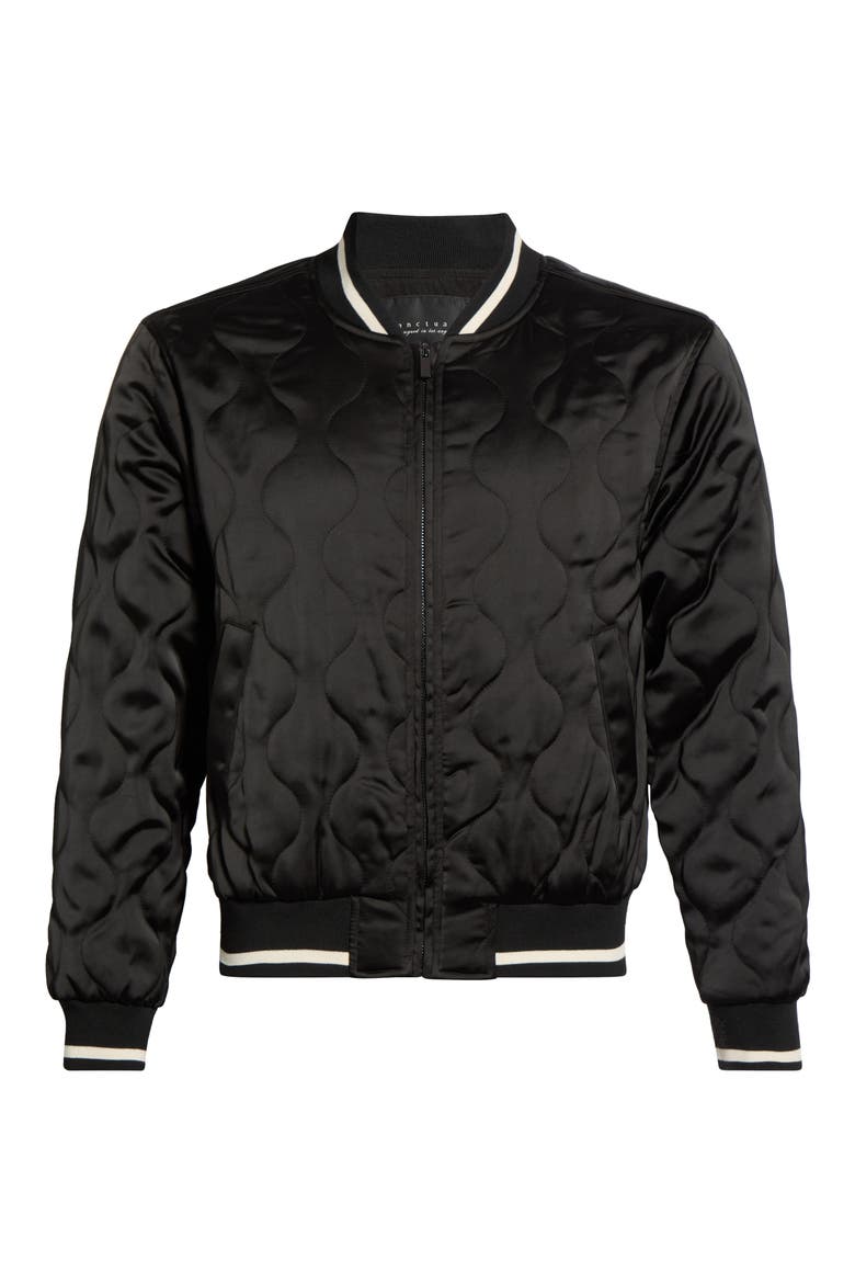 Je T Aime Onion Quilted Bomber Jacket, Alternate, color, BLACK