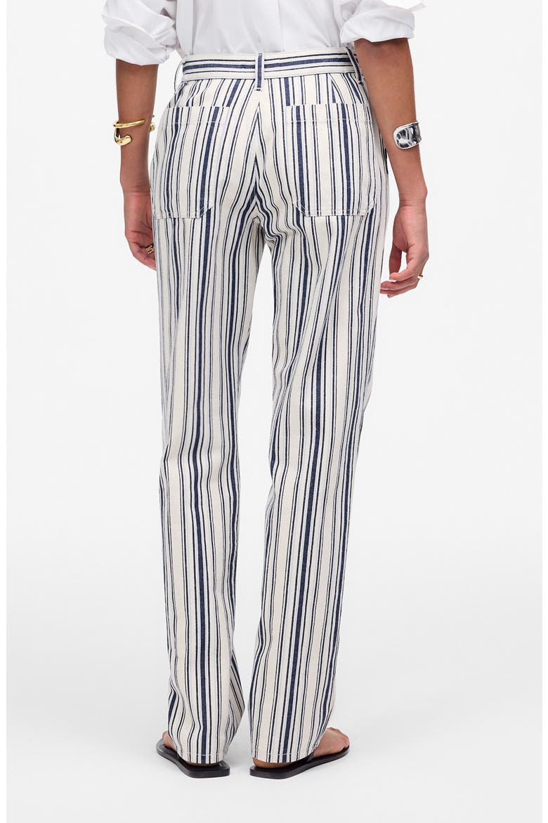 The Dean Stripe Easy Straight Leg Cotton & Linen Pants, Alternate, color, VINTAGE IVORY
