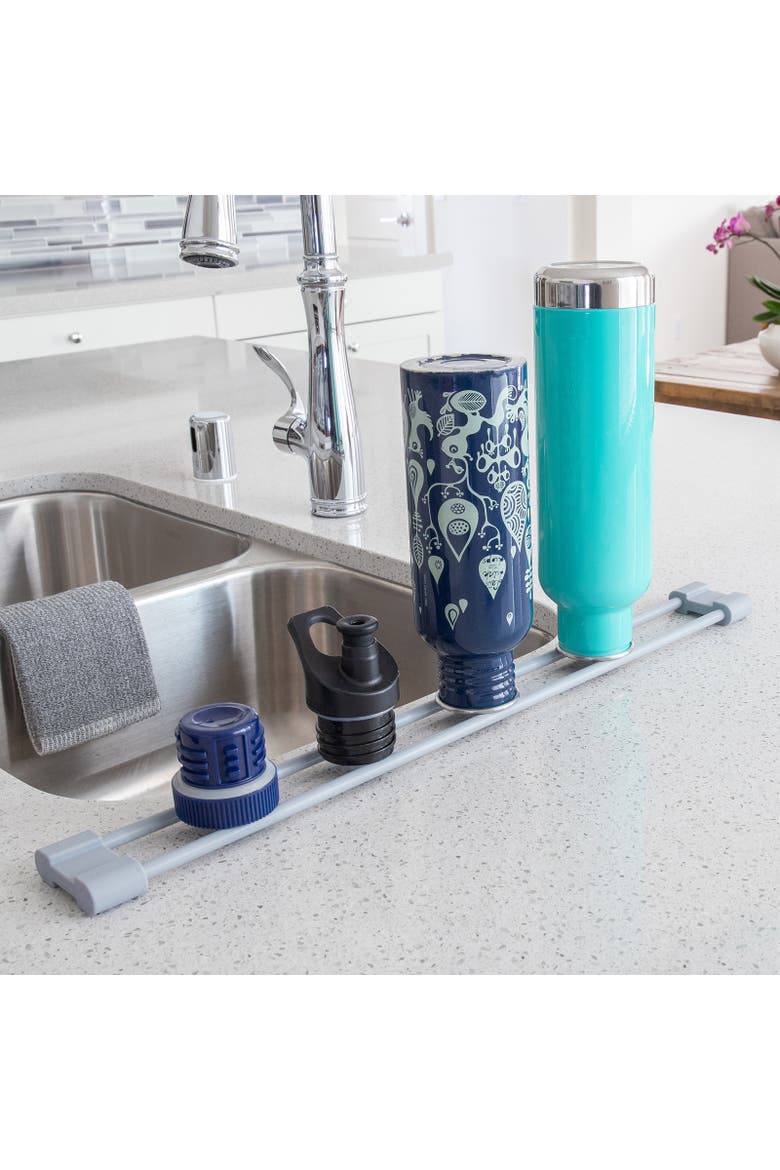 Over the Sink Roll Up Drying Bar, Alternate, color, Gray
