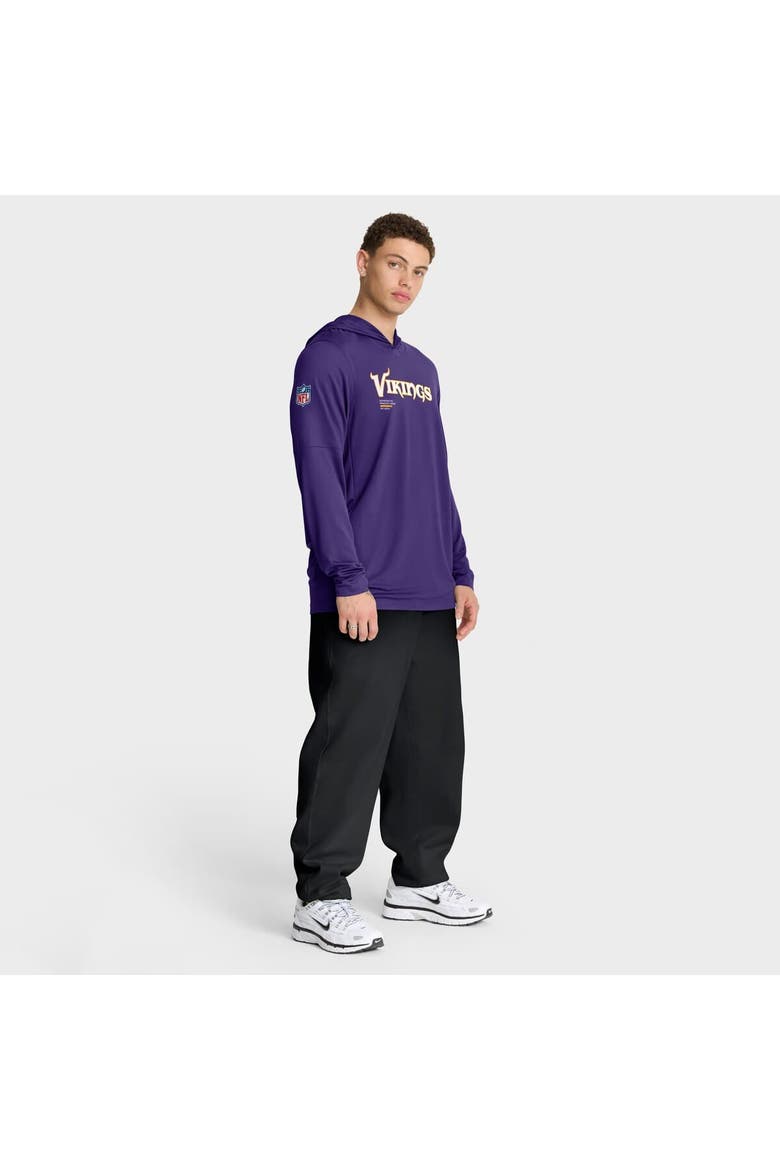 Men's Nike Purple Minnesota Vikings Sideline Pure Fury Performance Long Sleeve Hoodie T-Shirt, Alternate, color, Purple