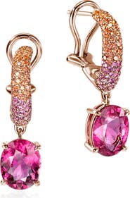 John Hardy Artisan Series 18k Rose Gold Rubelite Drop Earrings