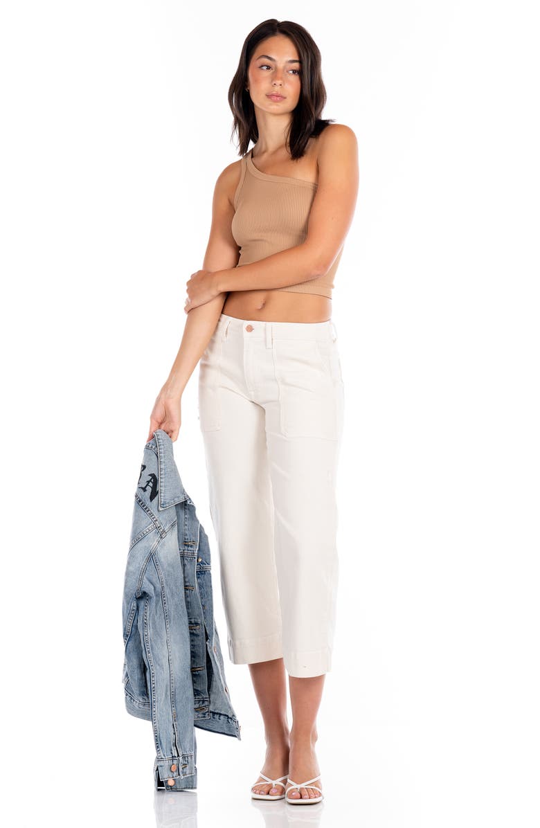 Modern American Farrah Crop Wide Leg Pants, Alternate, color, Ecru