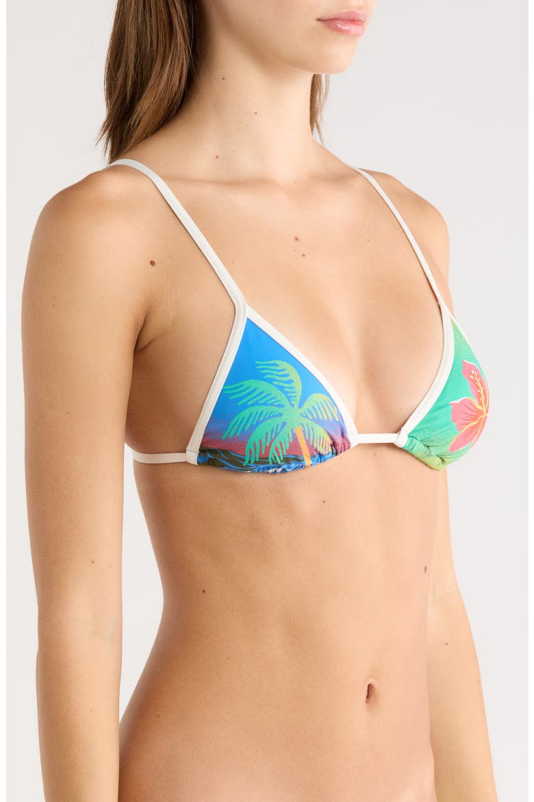 Midnight Tropics Triangle Bikini Top, Alternate, color, TRUE BLUE