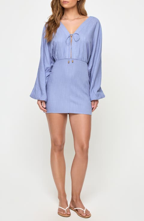 Deia Long Sleeve Cover-Up Minidress