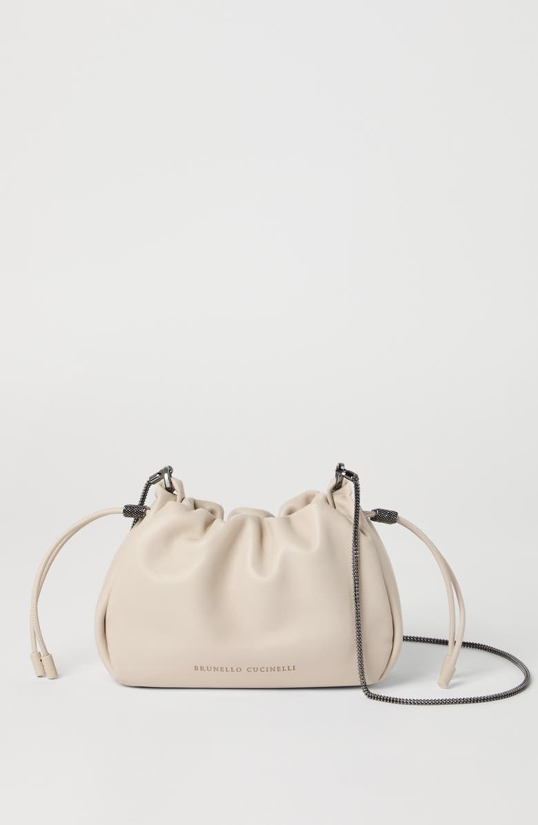Brunello Cucinelli Soft leather mini Mellow Bucket bag, Alternate, color,