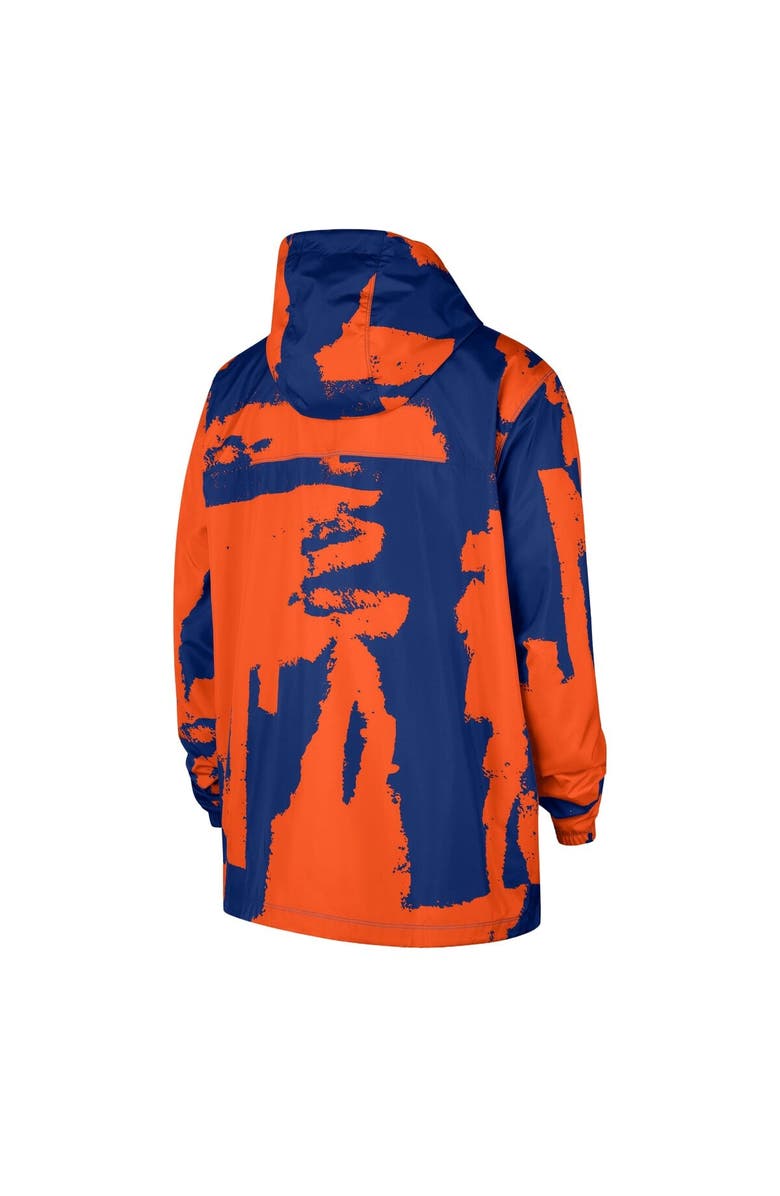 Nike Men's Nike  Blue/Orange New York Knicks Courtside Club Premium Woven Full-Zip Hooded Jacket, Alternate, color, Blue